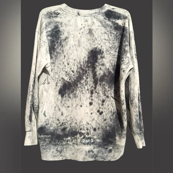 LULULEMON PERFECTLY OVERSIZED CREW *TIE DYE IN MARBLE DYE CLASSIC NAVY SZ M - Picture 6 of 7